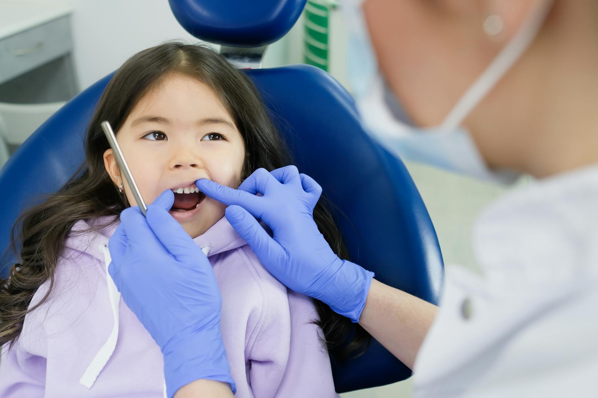 child getting a teeth cleaning